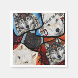 ZWARTWIT WOLF KUNST UIT HET ZUIDWESTEN SERVET