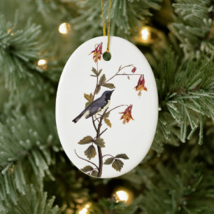 Zwartwitblauw Warbler Audubon Bird Keramisch Ornament