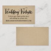 Zwartwitboek Rustic Kraft Wedding Website Informatiekaartje (Voorkant / Achterkant)