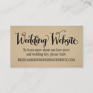 Zwartwitboek Rustic Kraft Wedding Website Informatiekaartje