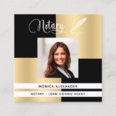 Zwartwitfoto QR-code Ondertekenaar Vierkante Visitekaartje (Voorkant)