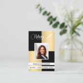 Zwartwitfoto QR-code Ondertekenaar Visitekaartje (Staand voorkant)