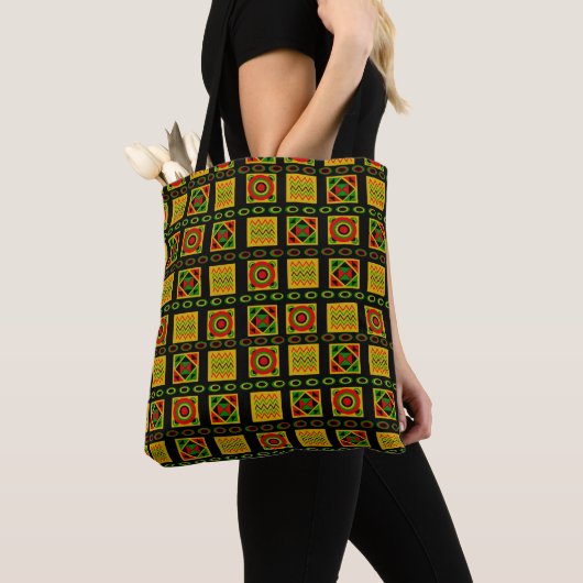 Zwartwitgrijs patroon tote bag (Dichtbij)