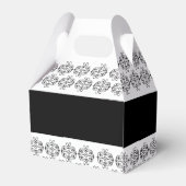  zwartwitkalligrafie Damask Wedding Bedankdoosjes (Achterkant)