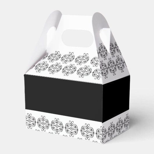  zwartwitkalligrafie Damask Wedding Bedankdoosjes (Achterkant)