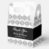 zwartwitkalligrafie Damask Wedding Bedankdoosjes (Geopend)