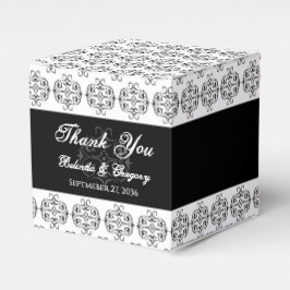  zwartwitkalligrafie Damask Wedding Bedankdoosjes