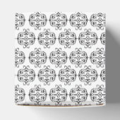 zwartwitkalligrafie Damask Wedding Bedankdoosjes (Bovenkant)