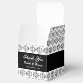 zwartwitkalligrafie Damask Wedding Bedankdoosjes (Geopend)