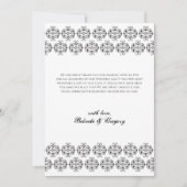 zwartwitkalligrafie Damask Wedding Bedankkaart (Voorkant)