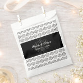  zwartwitkalligrafie Damask Wedding Bedankzakje (Geknipt)