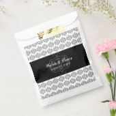  zwartwitkalligrafie Damask Wedding Bedankzakje (Gezegeld)
