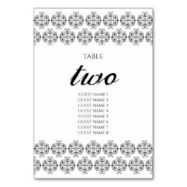  zwartwitkalligrafie Damask Wedding Kaart