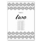  zwartwitkalligrafie Damask Wedding Kaart (Voorkant)