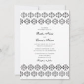  zwartwitkalligrafie Damask Wedding Kaart (Voorkant)