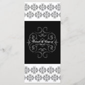  zwartwitkalligrafie Damask Wedding Menu (Achterkant)
