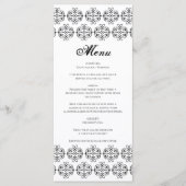 zwartwitkalligrafie Damask Wedding Menu (Voorkant)
