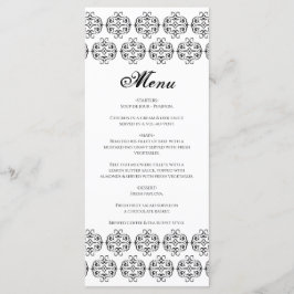  zwartwitkalligrafie Damask Wedding Menu