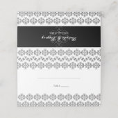  zwartwitkalligrafie Damask Wedding Plaatskaartje (Buitenkant ongevouwen)
