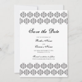  zwartwitkalligrafie Damask Wedding Save The Date