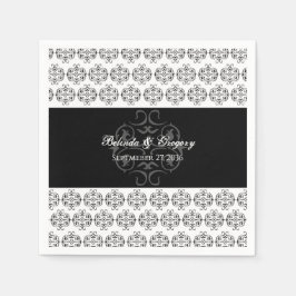  zwartwitkalligrafie Damask Wedding Servet
