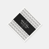 zwartwitkalligrafie Damask Wedding Servet (Hoek)