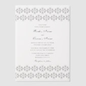  zwartwitkalligrafie Damask Wedding Vellum Uitnodigingen (Voorkant)