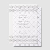  zwartwitkalligrafie Damask Wedding Vellum Uitnodigingen (Offset (Uitnodiging))