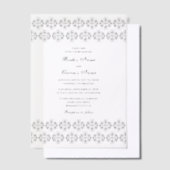  zwartwitkalligrafie Damask Wedding Vellum Uitnodigingen (Offset)