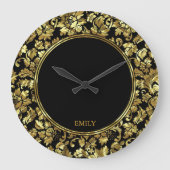  zwartwitmaskers en metalen gouddampen grote klok (Voorkant)