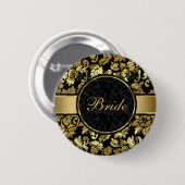 zwartwitmaskers en metalen gouddampen ronde button 5,7 cm (Voorkant /achterkant)