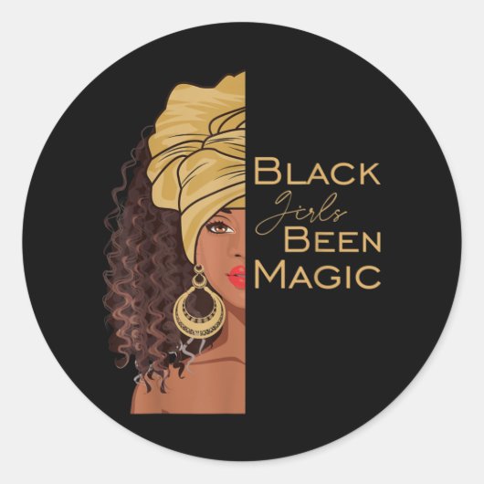 Zwartwitmeisjes: Magic Black History Maand African Ronde Sticker (Voorkant)