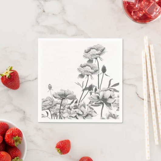 zwartwitpioenen servetten (Insitu)