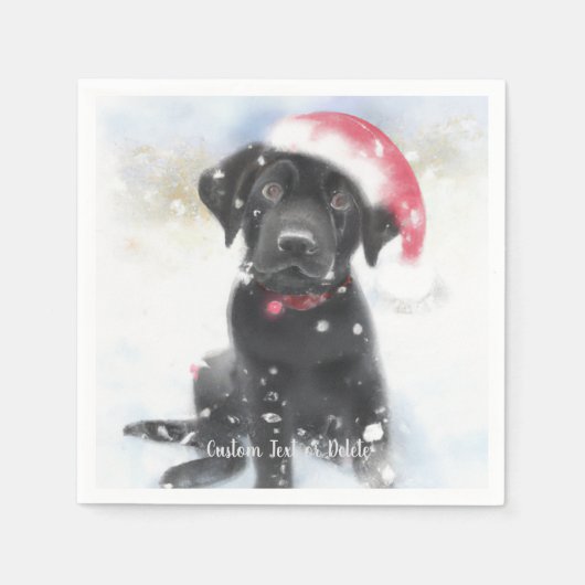 Zwartwitpuppy met kerstkerstkerstkerstkerstkerstke servet (Voorkant)