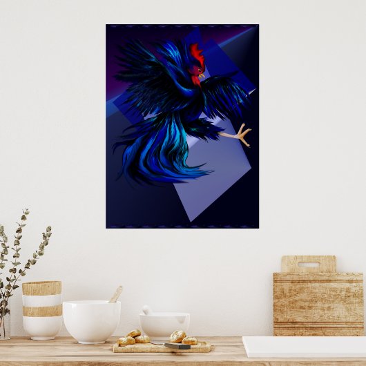 Zwartwitrooster afdrukken poster (Keuken)