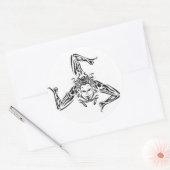 Zwartwitte trinacria ronde sticker (Envelop)