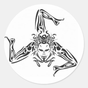 Zwartwitte trinacria ronde sticker