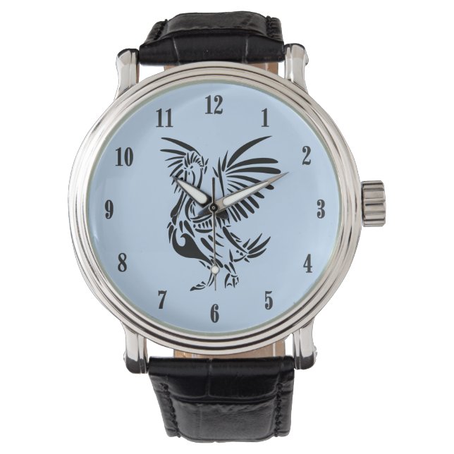 Zwartwitteborden Blauw Horloge (Voorkant)