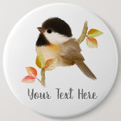 Zwartwittevogel Ronde Button 6,0 Cm (Voorkant)