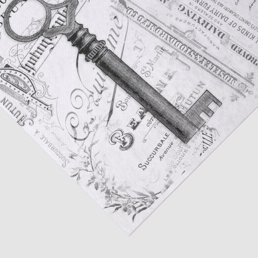 Zwartwitwitwitdeklappapier met Butterfly Key Tissuepapier (Detail)