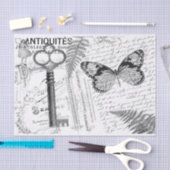 Zwartwitwitwitdeklappapier met Butterfly Key Tissuepapier (Craft)