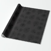 Zwartzwart Spinnenweb Halloween Cadeaupapier (Uitgerold)