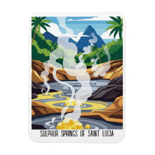Zwavelbronnen van Saint Lucia Reis Magneet