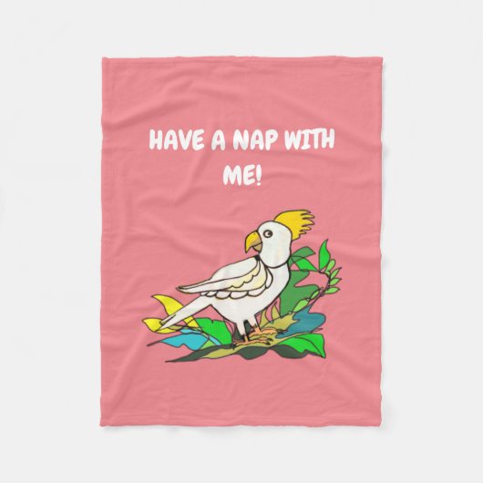 Zwavelcockatoeage Fleece Deken (Voorkant)