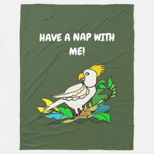 Zwavelcockatoeage Fleece Deken (Voorkant)