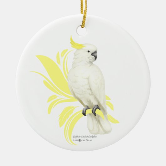 ZwavelCrested Cockatau Keramisch Ornament (Voorkant)
