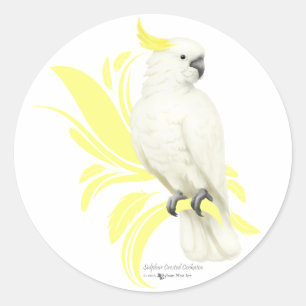 ZwavelCrested Cockatau Ronde Sticker