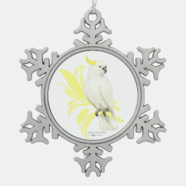 ZwavelCrested Cockatau Tin Sneeuwvlok Ornament