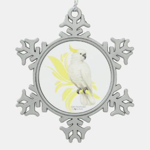 ZwavelCrested Cockatau Tin Sneeuwvlok Ornament
