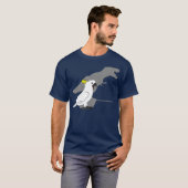 ZwavelCrested Cockato T-rex Birb memes Parrot T-shirt (Voorkant volledig)